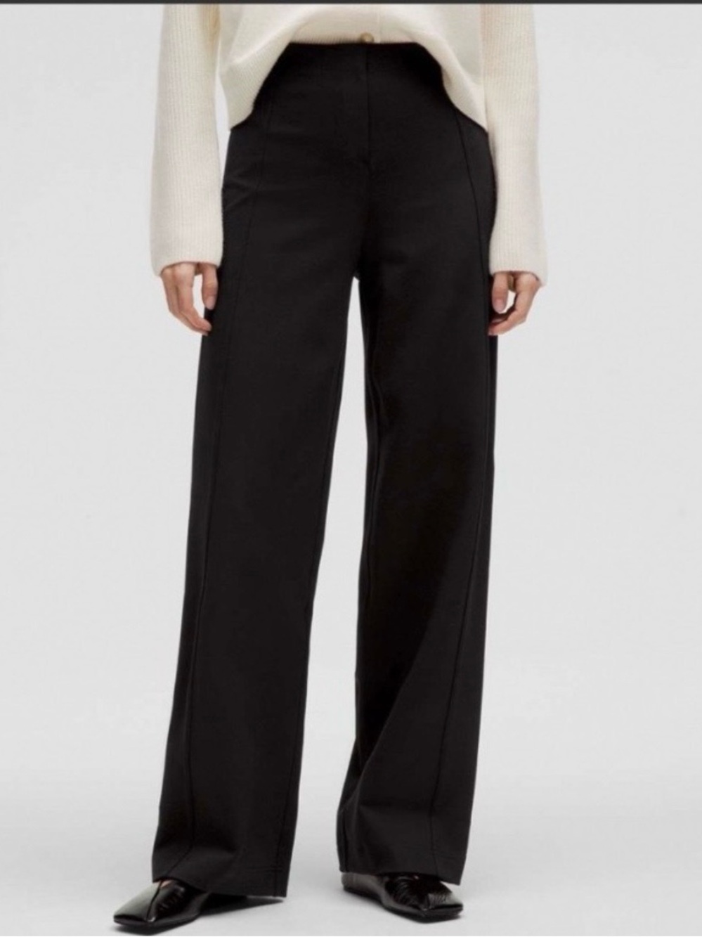 lululemon athletica Black Stretch Knit Straight-Leg Pull-On Pant